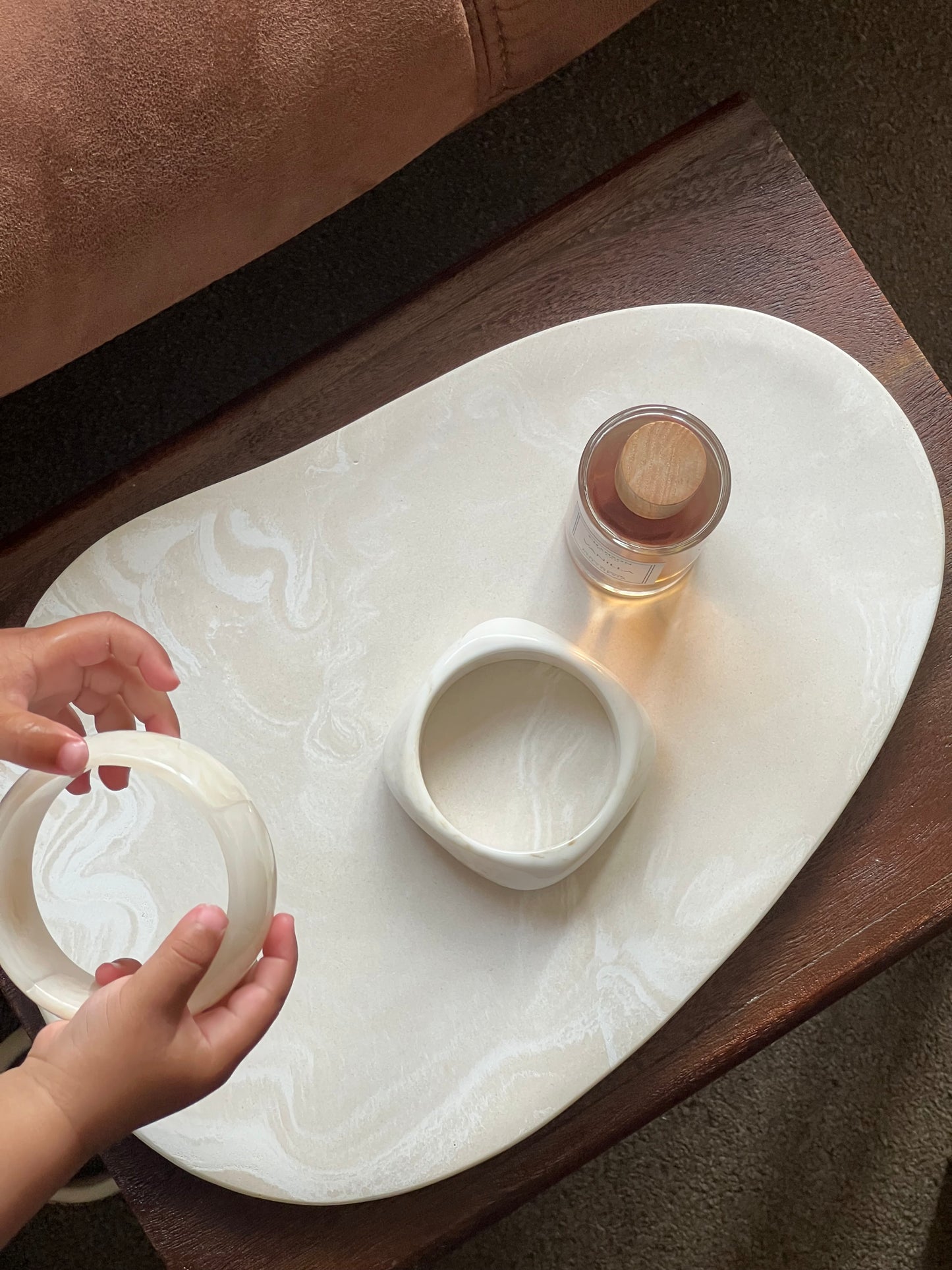 Large Marble Effect Tray