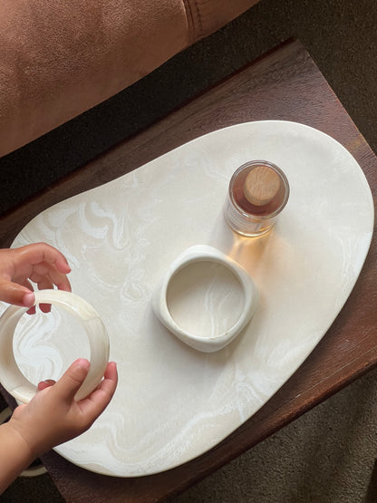Large Marble Effect Tray