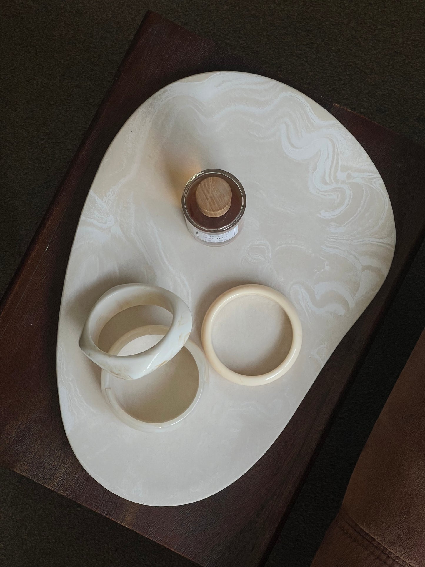 Large Marble Effect Tray