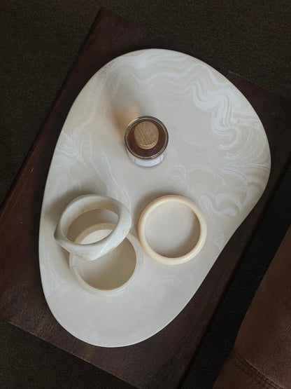 Large Marble Effect Tray