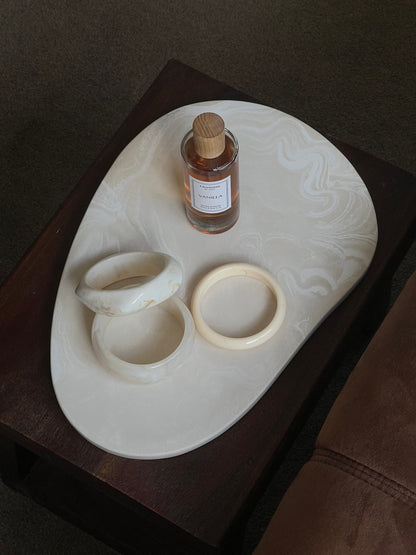 Large Marble Effect Tray