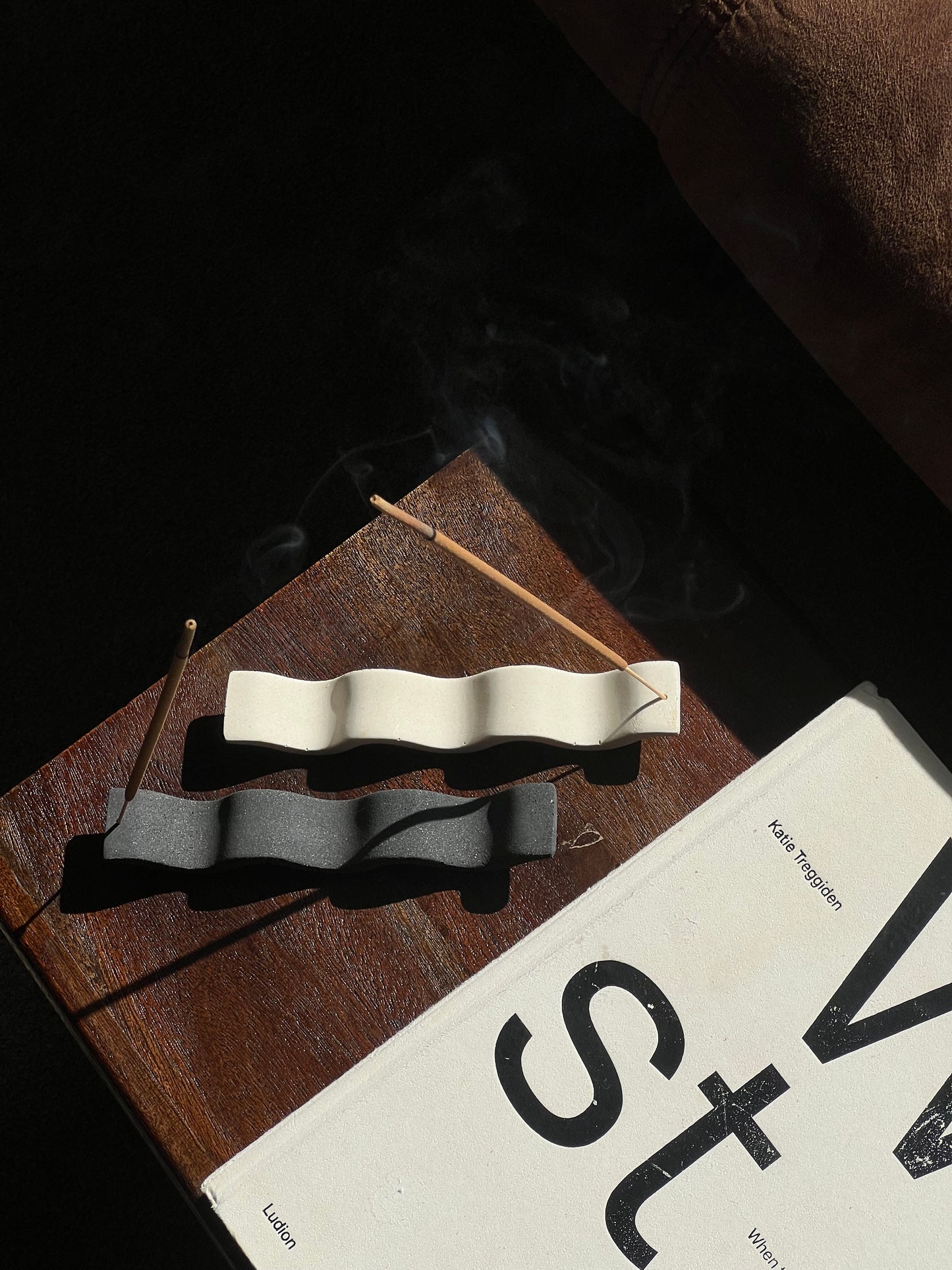 Wavy Incense Holder Pair